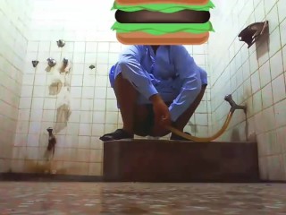 Hunk Pissing To Disgorge Toilet
